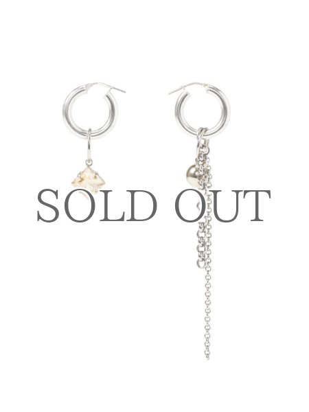 画像1: 【JUSTINE CLENQUET】QUEEN EARRING /アシンメトリーチャームピアス［SILVER x GOLD］ (1)