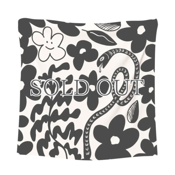 画像1: ARDE - PSYCHO FLOWER scarf (70 x 70cm) (1)