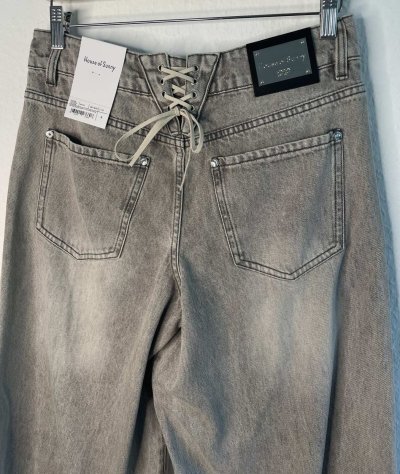 画像1: HOUSE OF SUNNY - 13OZ  Wide Leg Denim ワイドレッグデニムパンツ - Grey Rinse