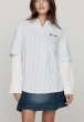 画像1: HOUSE OF SUNNY - Double Layered Button Down ダブルスリーブストライプシャツ - Off White (1)