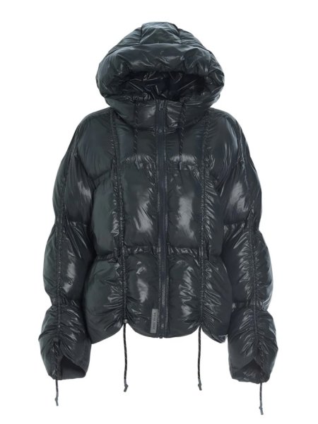 画像1: HOSBJERG - Paris Puffer ドローストリングパファージャケット - Dark Grey (1)