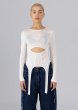 画像1: ESTHE - Layered Cut-Out Jersey Top  レイヤードカットアウトトップ - Off White (1)