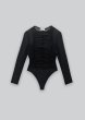 画像5: ESTHE - Gathered Mesh Long Sleeve Bodysuit  ギャザーメッシュボディスーツ - Black (5)