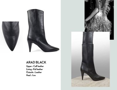 画像1: MI/MAI - ARAD Black Leather Boots