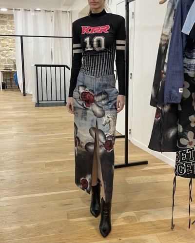 画像1: DHRUV KAPOOR - Engineered Unicorn Cargo Denim Skirt ユニーコーンカーゴデニムスカート