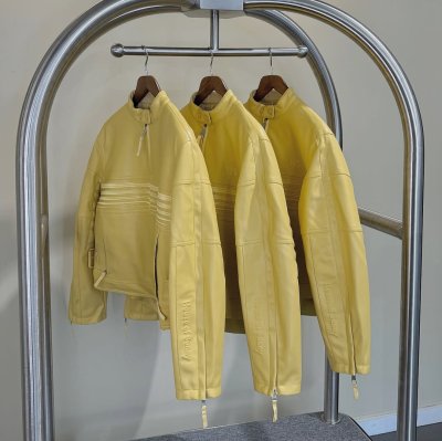 画像1: HOUSE OF SUNNY - The Racer Jacket ビーガンレザーレーサージャケット - Butter Yellow