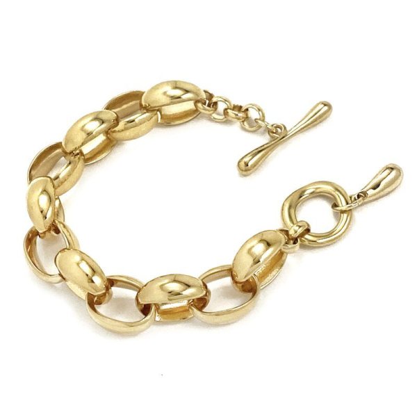 画像1: BIKO - Origin Bracelet オーバルチェーンブレスレット - Gold (1)