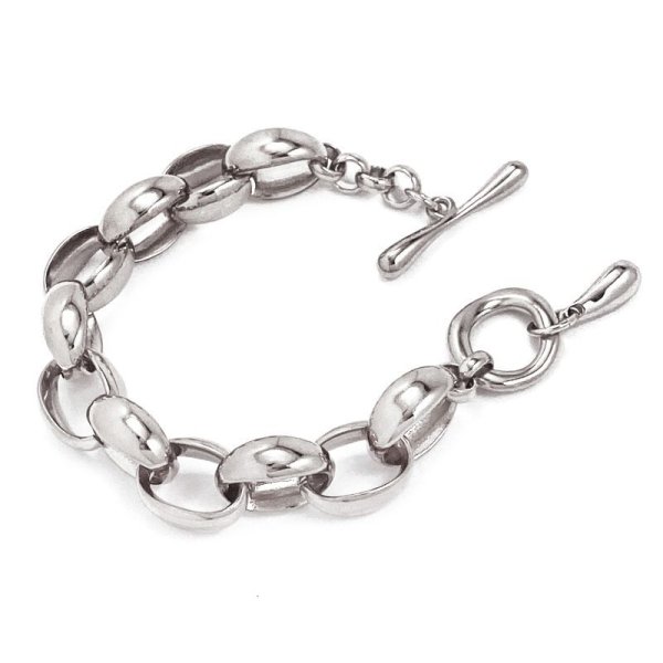 画像1: BIKO - Origin Bracelet オーバルチェーンブレスレット - Silver (1)