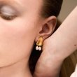 画像2: BIKO - Petal Pearl Studs ペタル パールスタッズピアス - Gold (2)