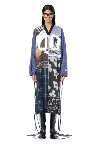 画像1: DHRUV KAPOOR - Mix Media Tunic Dress ミックスメディアパネルシャツドレス (1)