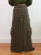 画像13: DHRUV KAPOOR - Split Cargo Skirt カーゴデニムロングスカート - Brown (13)