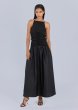 画像1: ESTHE - Mixed Jersey Ruched Maxi Dress 異素材ミックスドレス- Black (1)