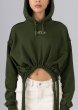 画像2: ESTHE - Organic Ribbon Hoodie  リボンクロップフーディー - Khaki (2)