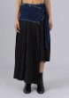 画像5: ESTHE - Pleated Asymmetric Wool and Denim Midi Skirt  デニム x プリーツスカート - Navy/Black (5)