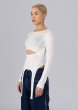 画像2: ESTHE - Layered Cut-Out Jersey Top  レイヤードカットアウトトップ - Off White (2)