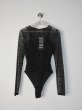 画像6: ESTHE - Gathered Mesh Long Sleeve Bodysuit  ギャザーメッシュボディスーツ - Black (6)