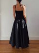 画像7: ESTHE - Mixed Jersey Ruched Maxi Dress 異素材ミックスドレス- Black (7)