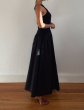 画像6: ESTHE - Mixed Jersey Ruched Maxi Dress 異素材ミックスドレス- Black (6)