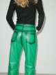 画像4: HOSBJERG - Pompay Leather Pants  レザーパンツ - Grass Green (4)