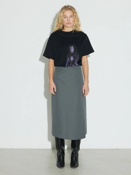 画像1: HOSBJERG - Philadelphia skirt ペンシルラップスカート - Dark Grey (1)