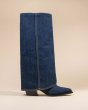 画像2: MI/MAI - JOAN Blue Denim Cuff Boots (2)