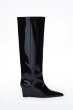 画像1: STAND STUDIO - Senna High Boot  グロッシーパテントウェッジブーツ (ヒール6cm) (1)