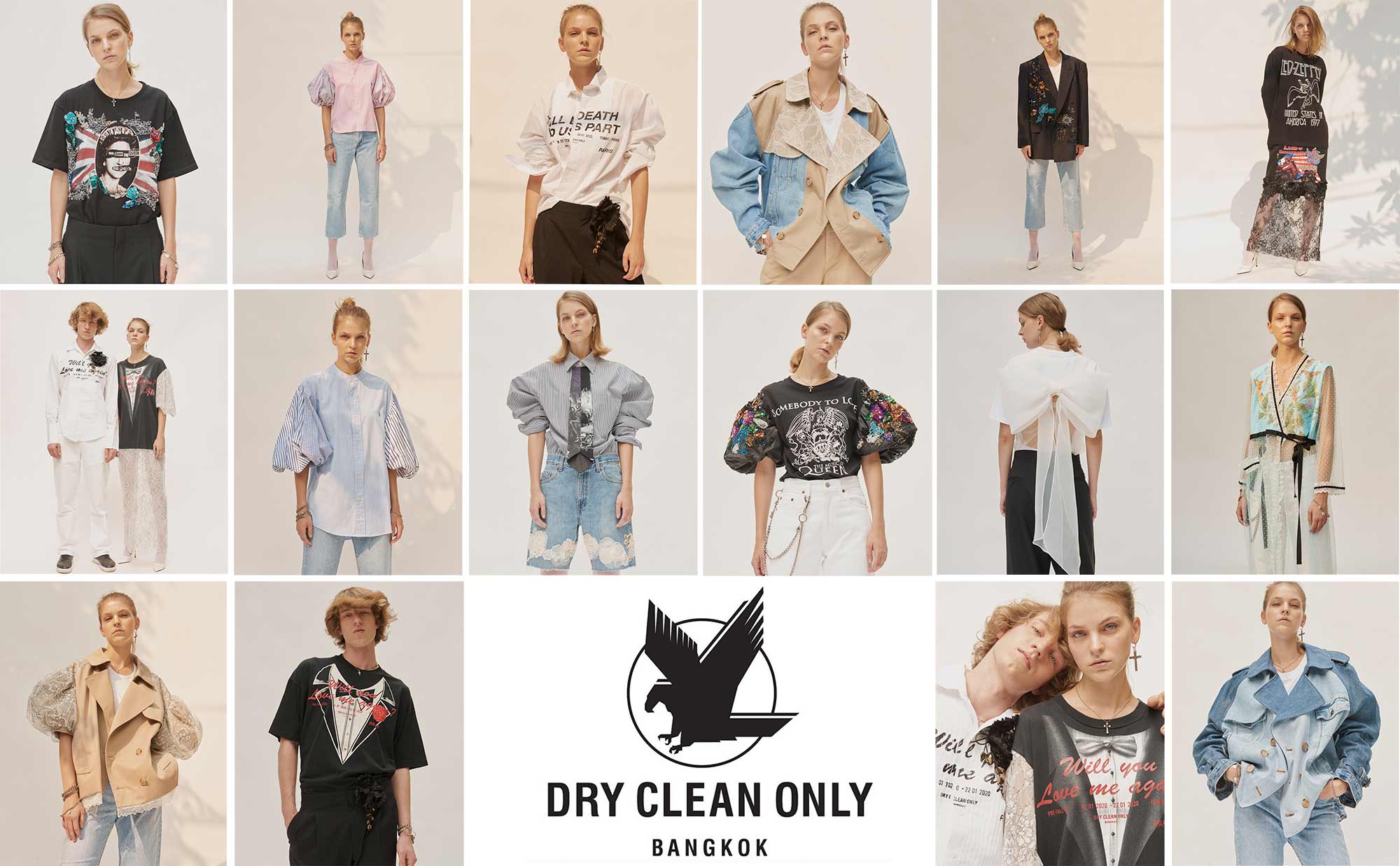 DRYCLEANONLY ウルフプリントバックレースT-