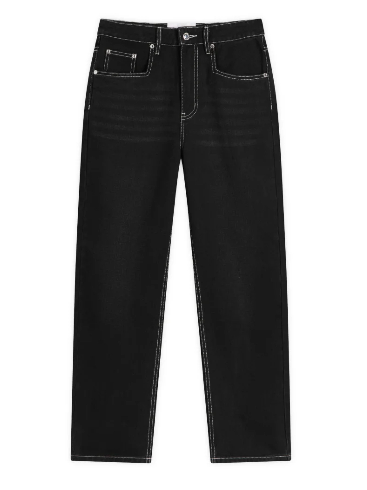 HOUSE OF SUNNY - 13OZ  Unisex Carpenter Straight Leg Denim ホワイトステッチ ストレートレッグデニム - Jet Black